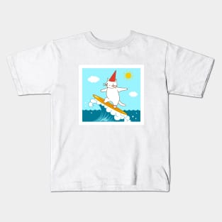 White Cat’s postcards: ride the wave Kids T-Shirt